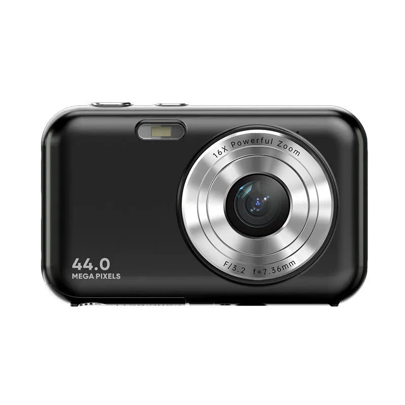Children's digital camera in black, green, pink, or purple with 2.4-inch screen and lens