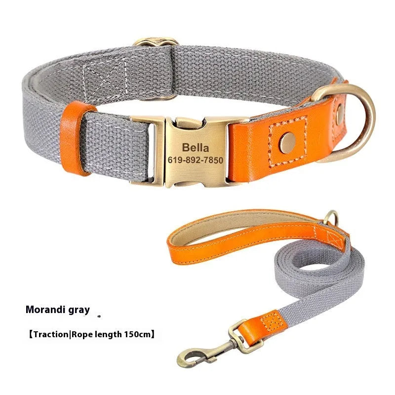 Mo Landi coloured mohair small dog collar and traction rope set for toy breeds