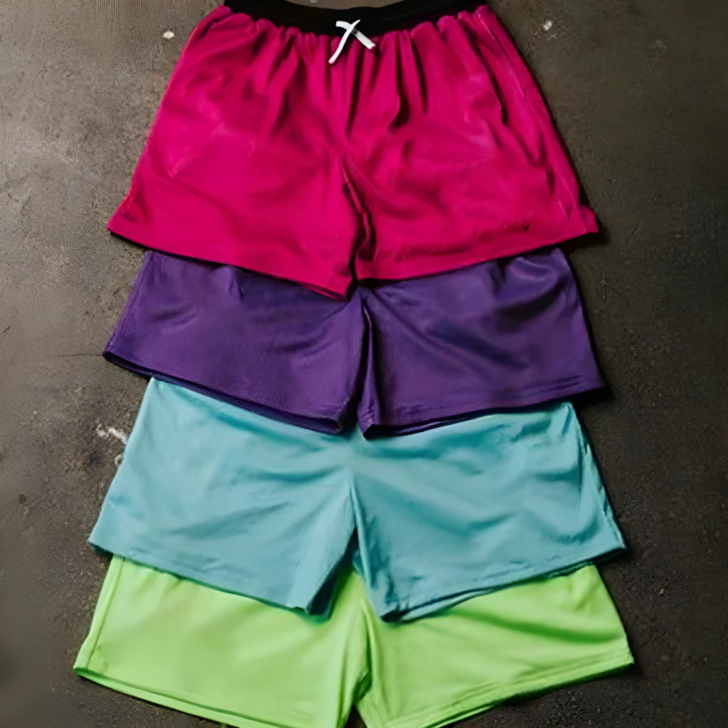 Men's mesh quick-drying shorts in black, red, grass green, purple or sky blue for running and fitness