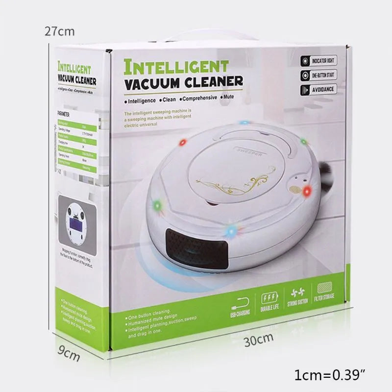 Lazy Smart automatic floor sweeping robot vacuum cleaner in blue, black, or white colour