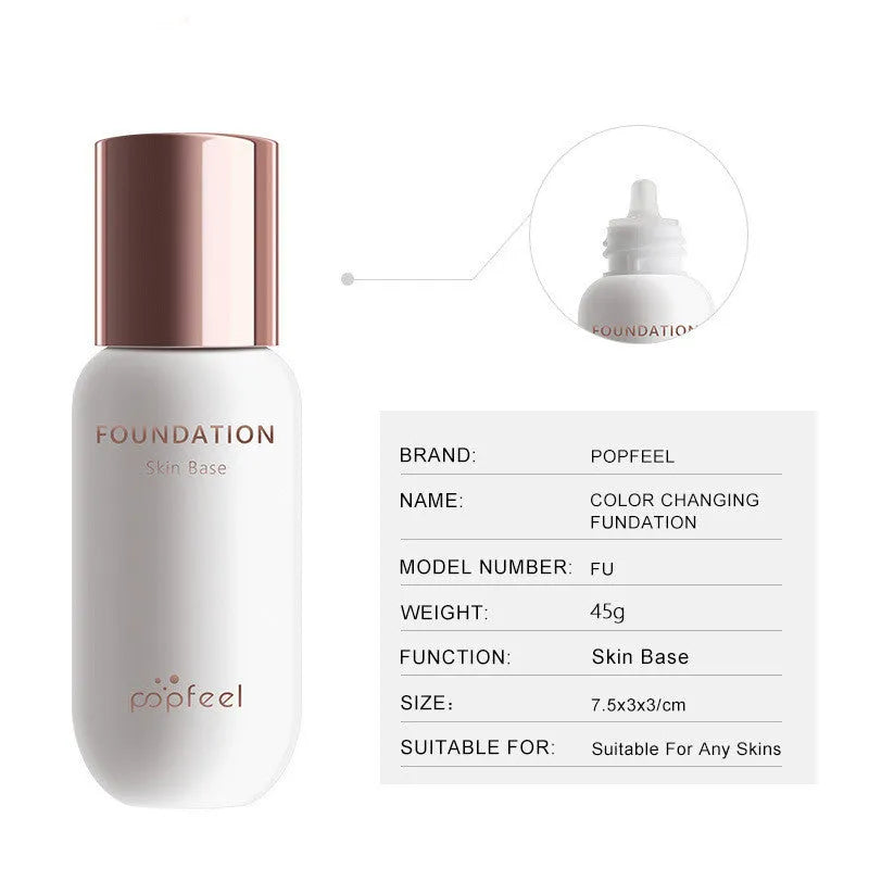 POPFEEL warm skin foundation 30ml liquid concealer in warm tone for natural makeup