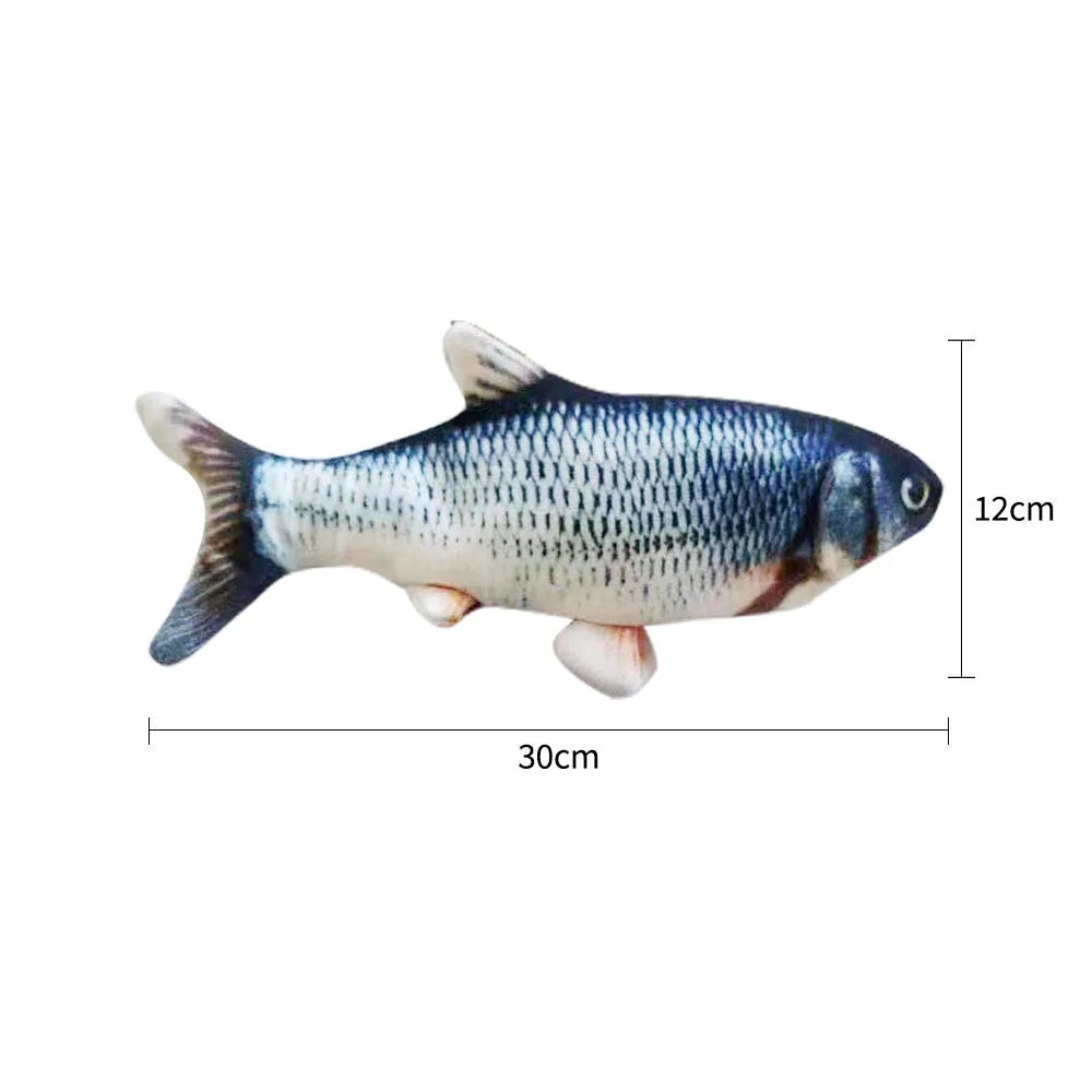 USB rechargeable electric jumping fish cat toy without catnip, 30cm multicolour electronic pet toy