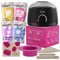 WUWUVISTA 27-piece hair removal wax kit with wax warmer and four coloured wax beads