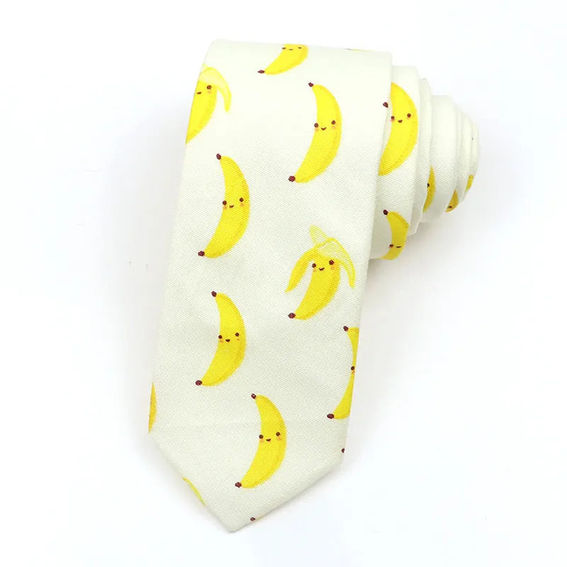 Korean style narrow men's cotton bow tie with a printed cartoon pattern, shown in colour GH21-01.