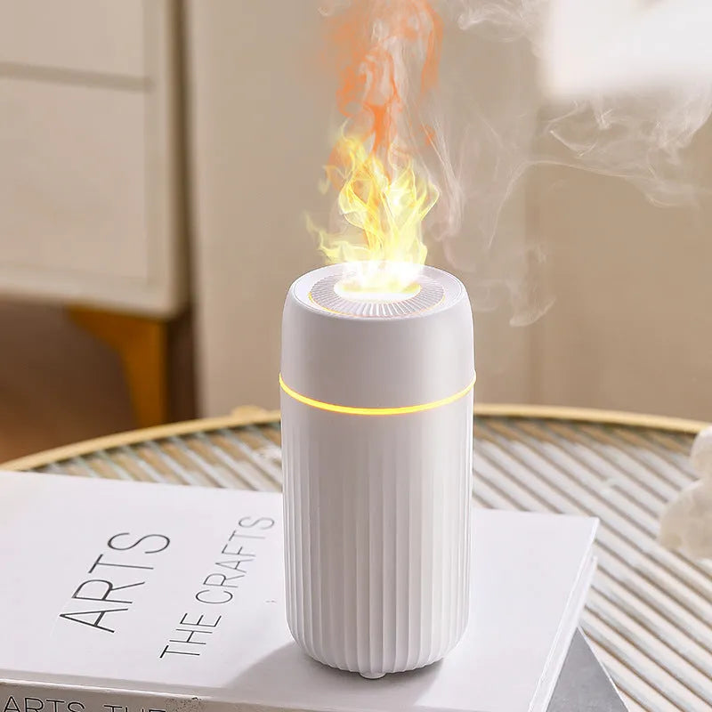 Black or white car flame aroma diffuser automatic sprayer measuring 70x70x143mm