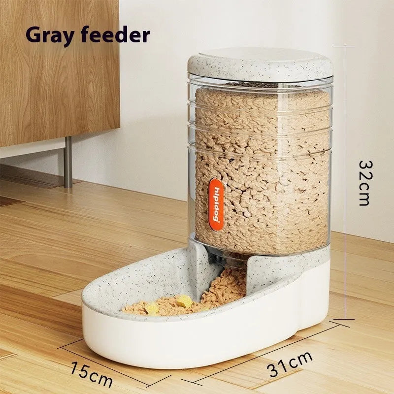 Grey automatic pet water fountain with 3.8L capacity for cats and dogs