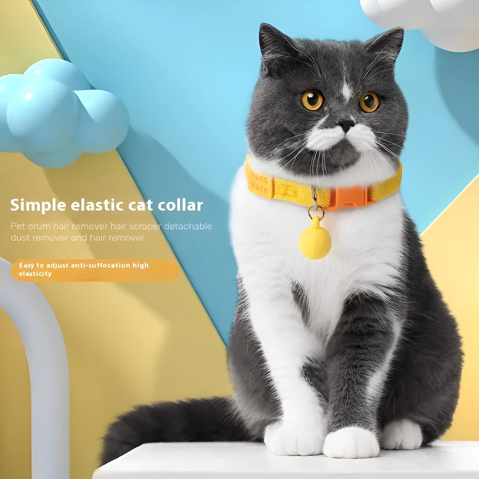 Small dog polyester elastic pet collar in multiple colours with 22-32 cm adjustable length
