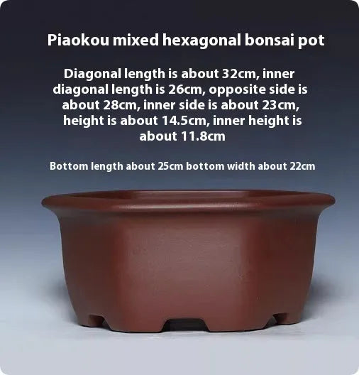 Purple clay square succulent bonsai pot with classical design for plant display