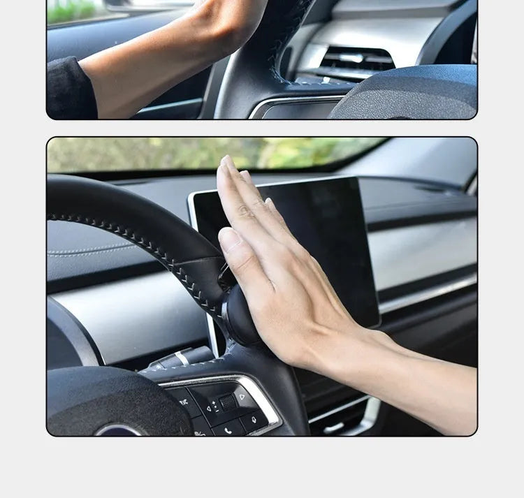 Silicone steering wheel assist ball with metal bearing in black or blue colour