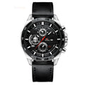 Men's waterproof quartz watch with calendar function in multiple colour options