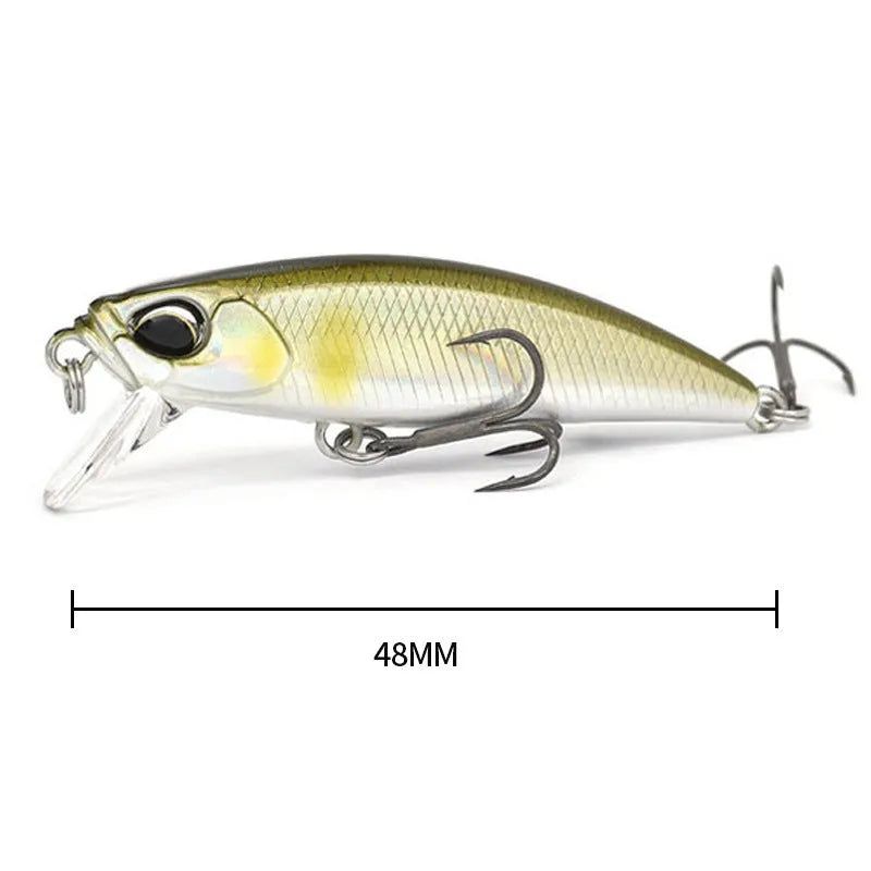 Japanese submerged mino fishing lure 48mm length for mandarin fish and snakehead in multiple colour options