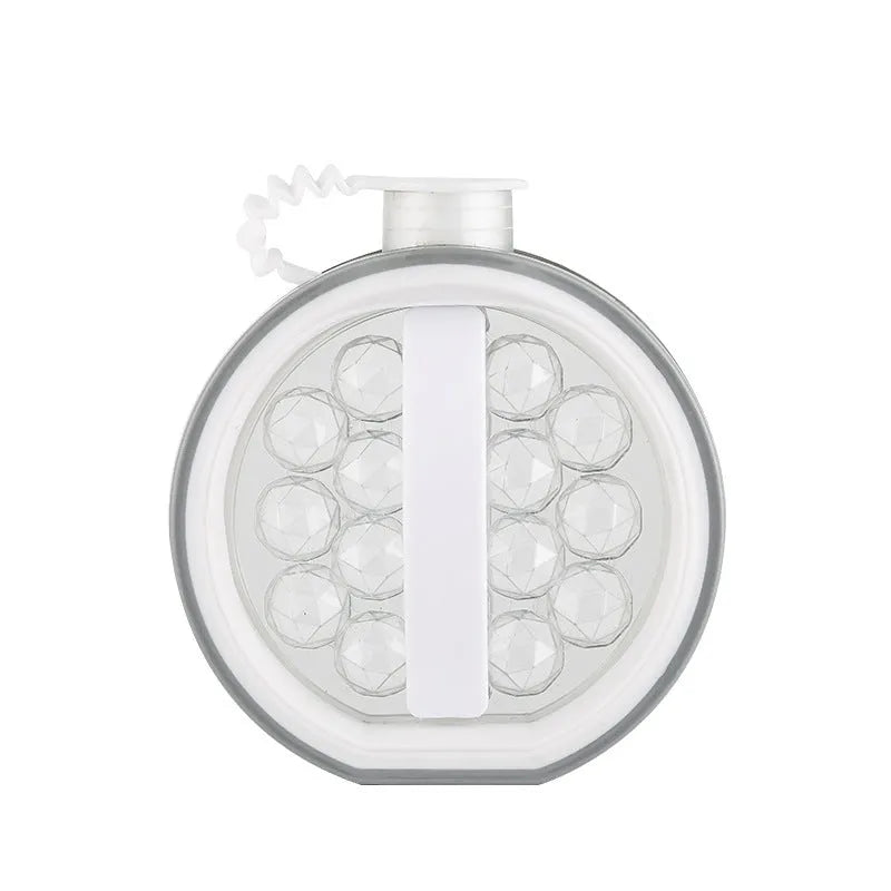 2-in-1 portable ice bottle cold kettle in blue with 800ml capacity and attached handle