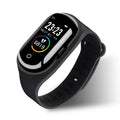 Smart bracelet and earphone combo with silicone wristband in choice of colours showing 1-inch screen