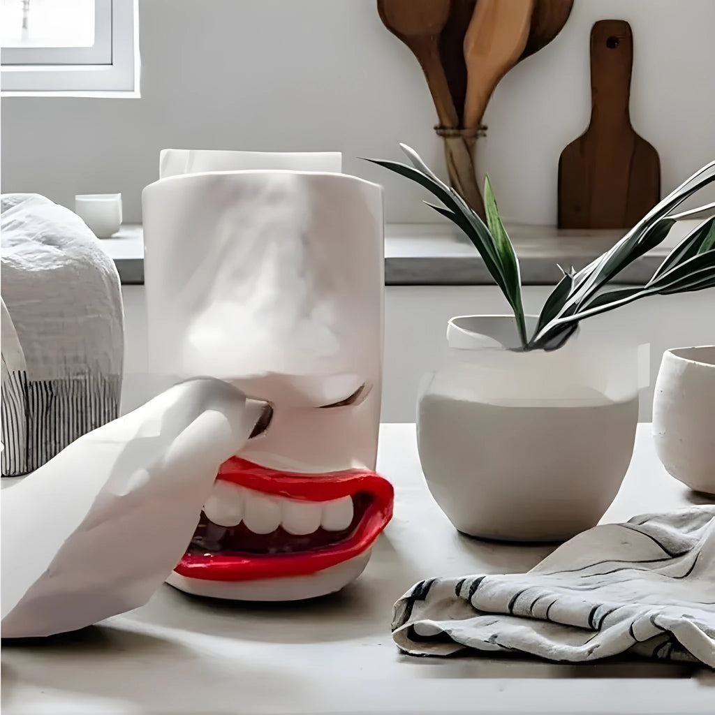Resin tissue box holder desktop ornament in American style with funny tissue paper design