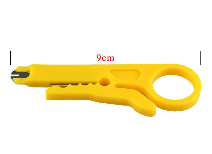Yellow mini portable wire stripper tool for 0.6mm telephone and network cables