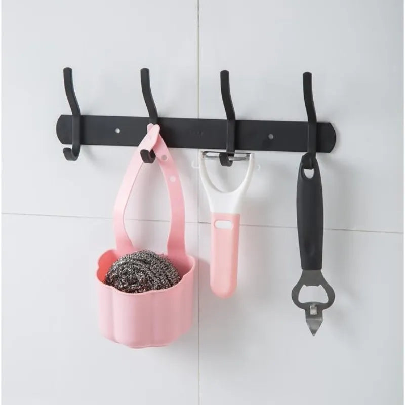 Nordic style plastic drain basket for kitchen sink in blue, grey or pink colour