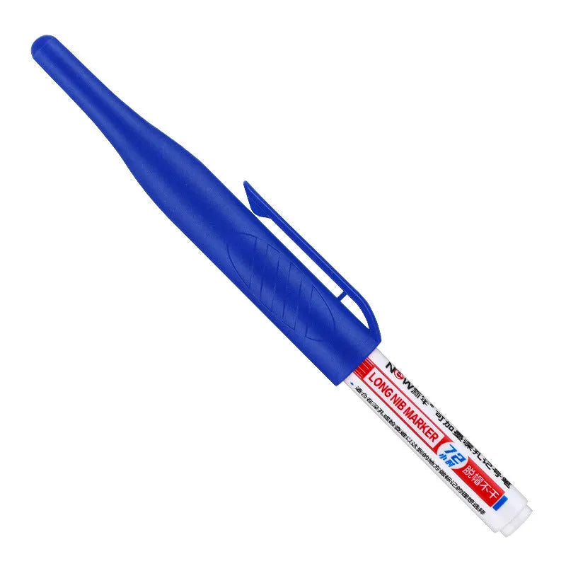 Oil marker pen for woodworking with quick-dry waterproof ink in black, red, blue, and green colours.