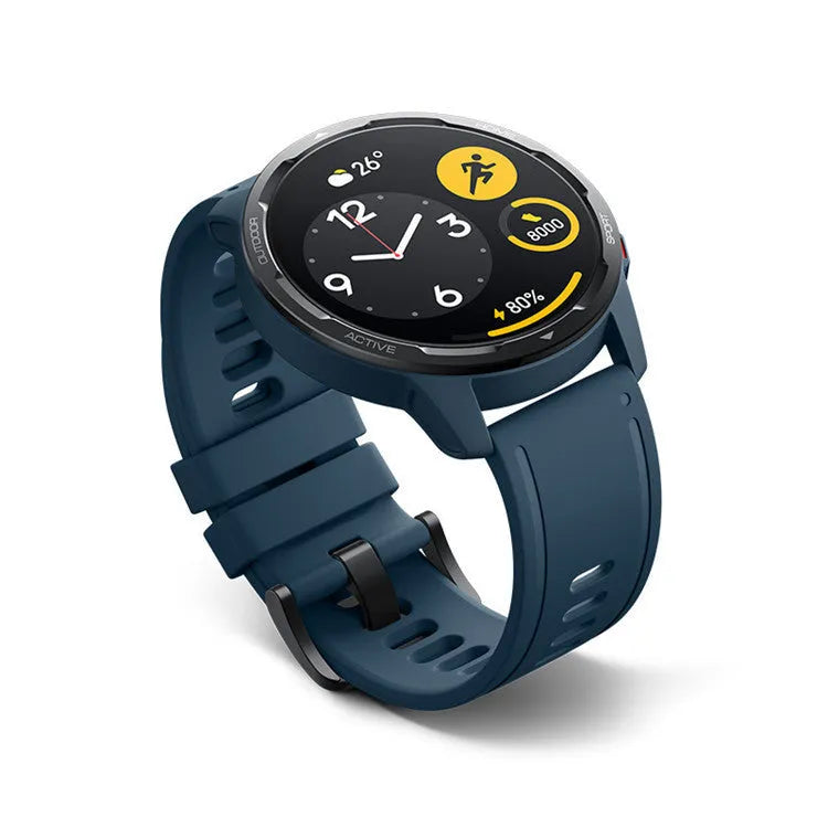 Smart watch with call function showing dual-band GPS tracking and swimming waterproof rating on wrist