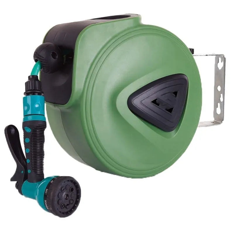 Automatic retractable hose reel with 10 metre PVC water pipe for car washing and gardening