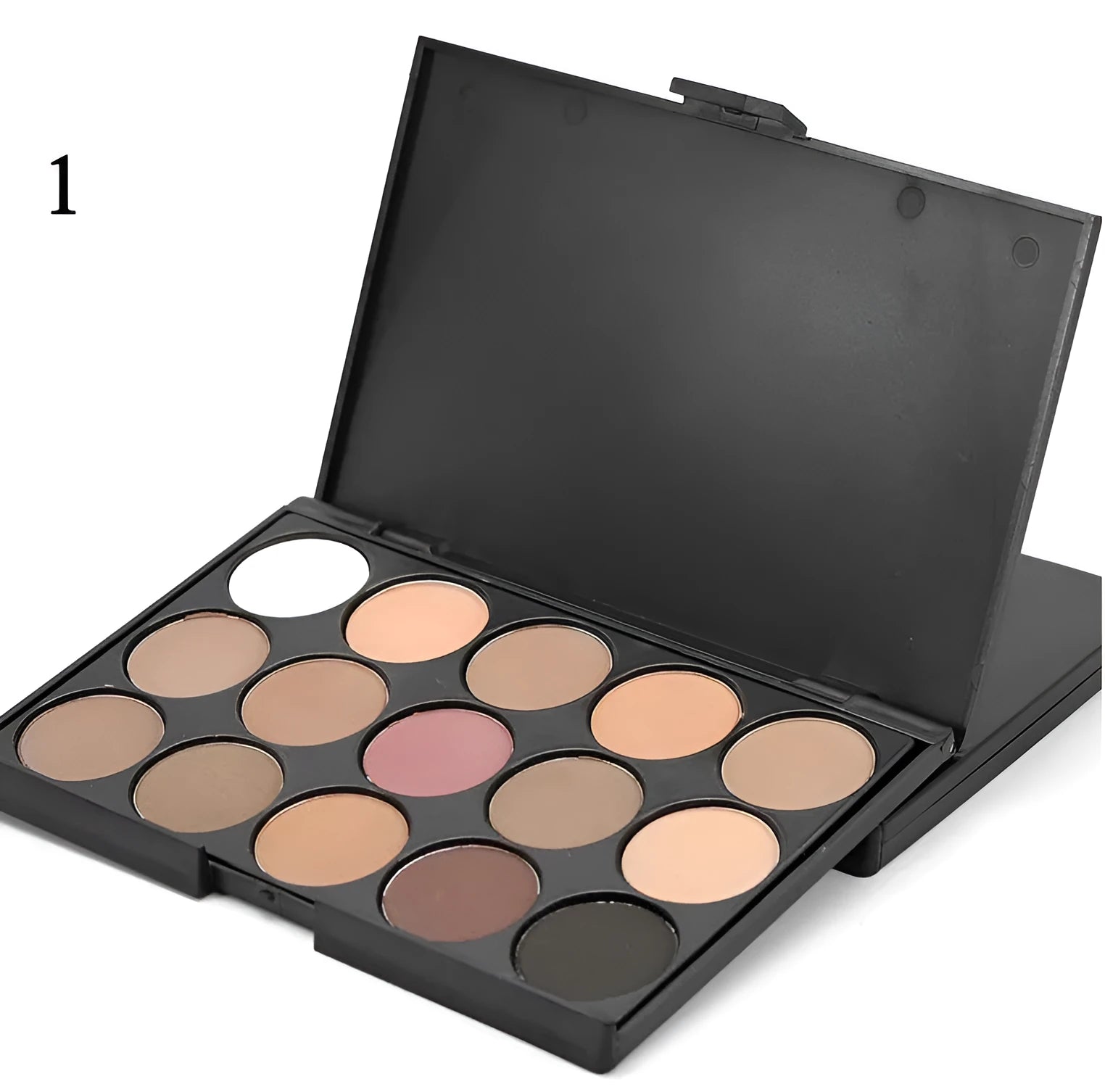 15 colour earth tone smoky eyeshadow palette E15 in compact makeup plate