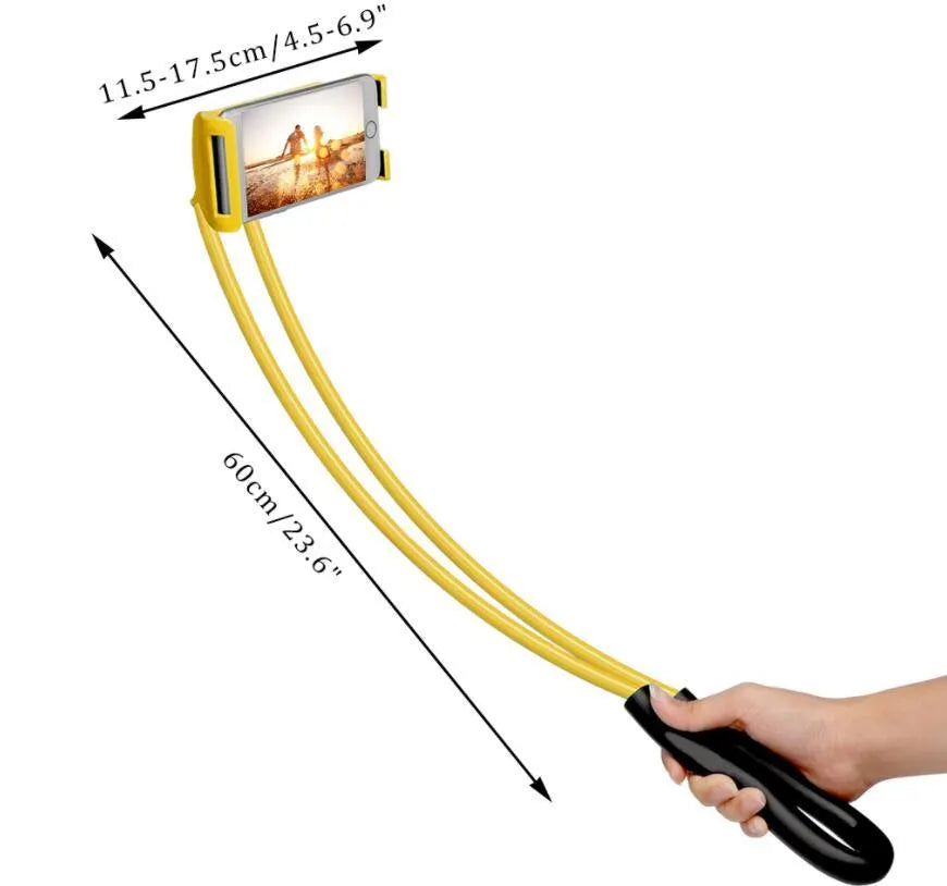 Universal smartphone holder in multiple colours showing 360-degree rotation feature.