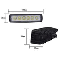 Black die-cast aluminium car LED auxiliary driving light with 6 LEDs and bracket mounting