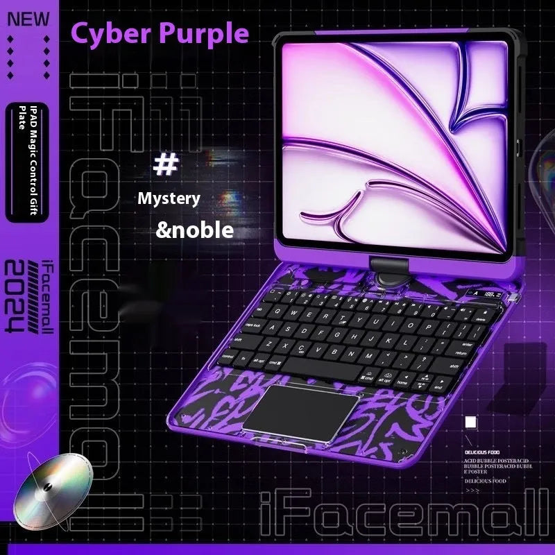Blue iPad protective case with integrated keyboard for Pro 13 inch and Air models