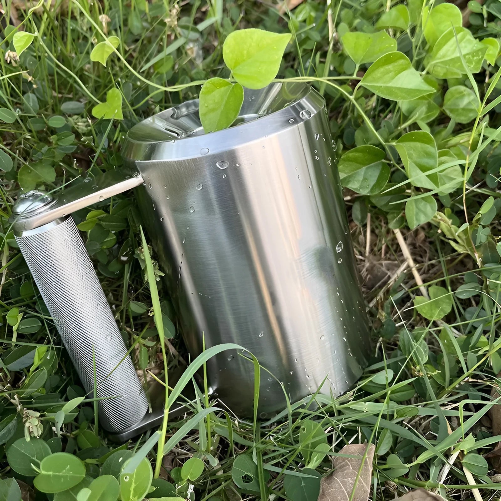 Silver stainless steel dumbbell cup weighing 8kg with cast iron core.