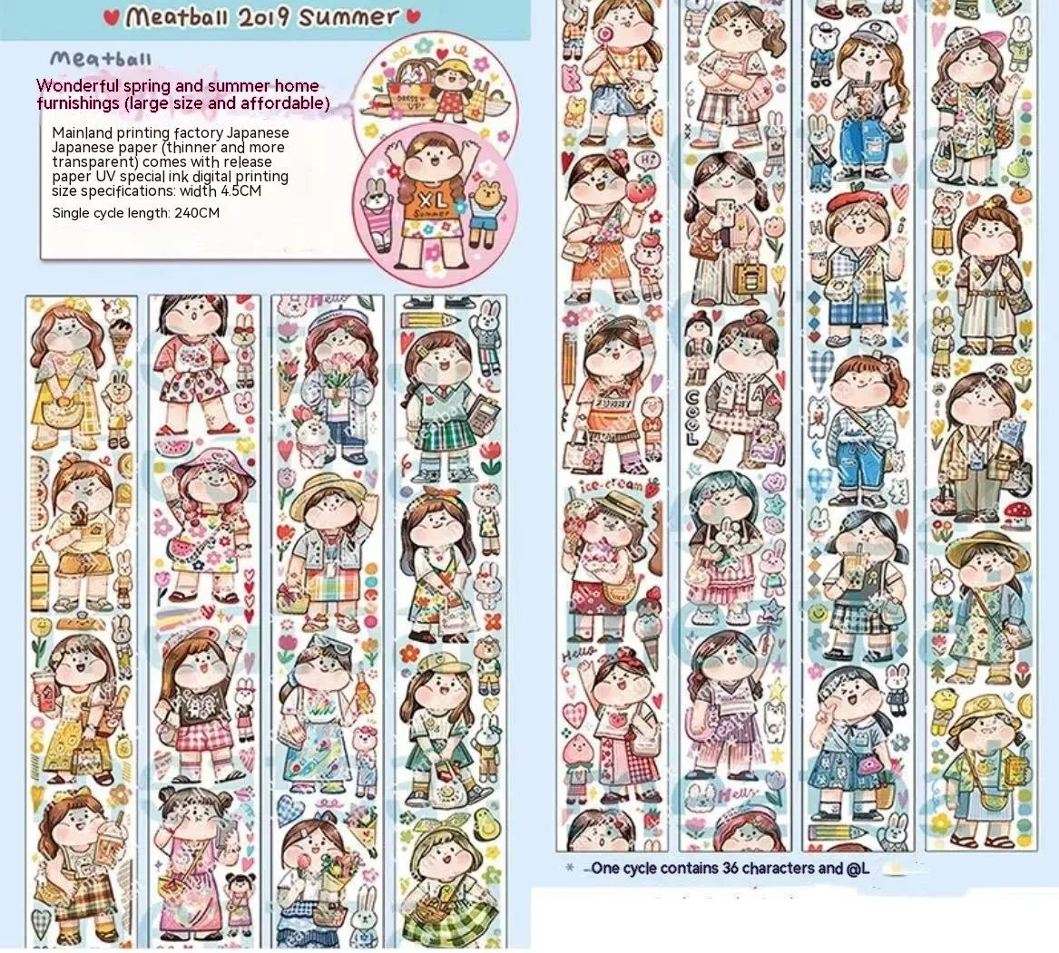 Haemorrhoid tape packaging stickers with cute cartoon characters printed on Japanese paper