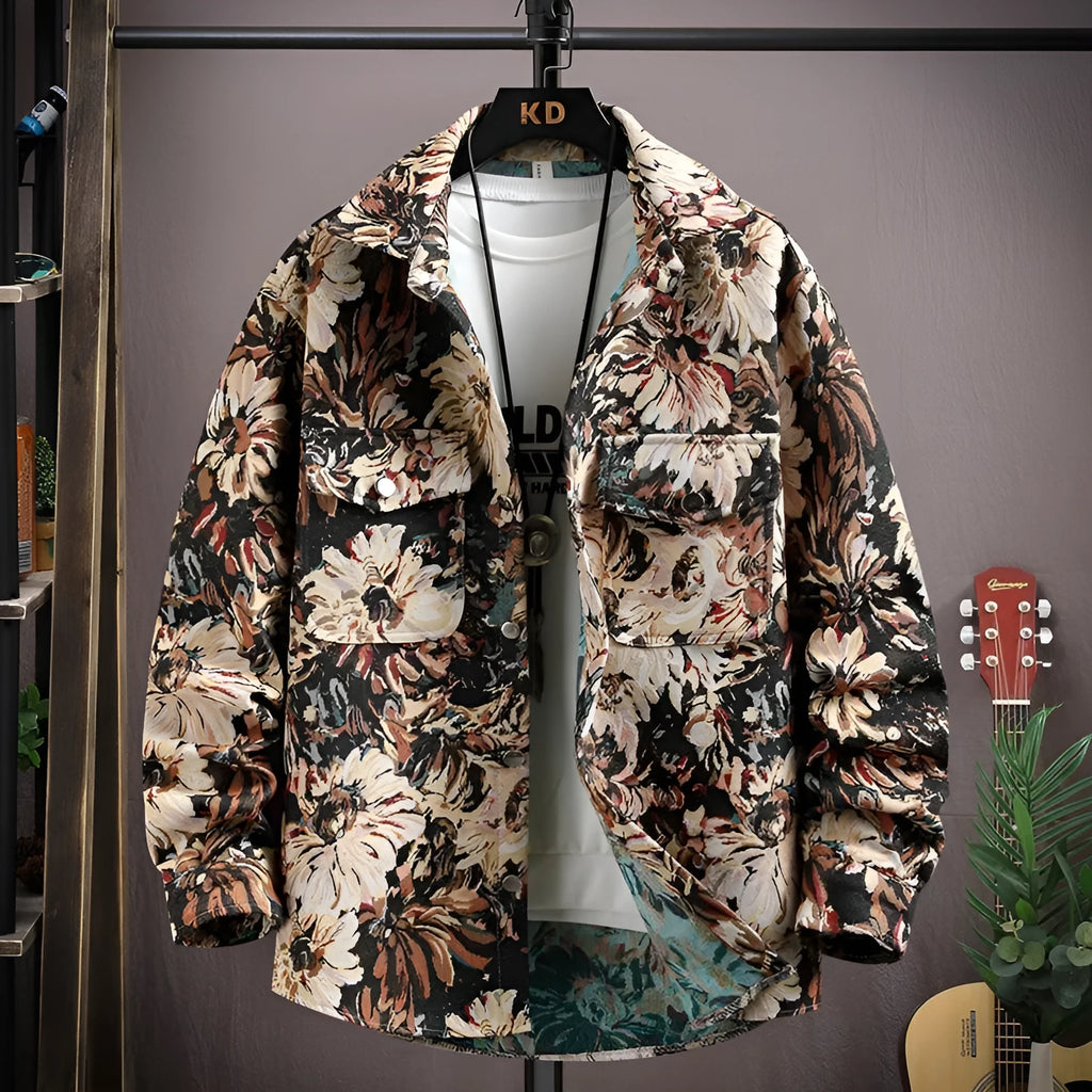 Women's casual lapel shirt coat in a colour option, showing long sleeves and straight hem design.