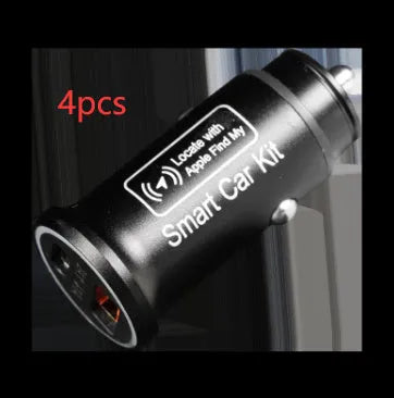 Black ABS plastic car GPS locator device for 12V charger socket.