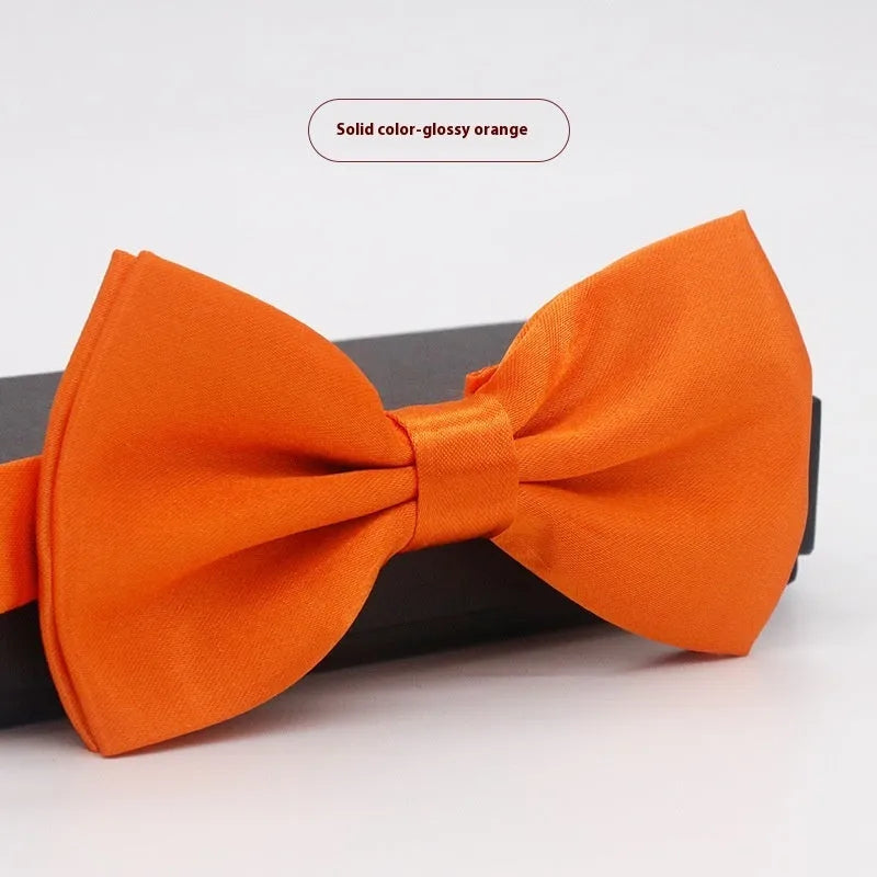 Solid colour formal bow tie with flat head design in polyester fabric