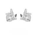 A pair of silver 925 butterfly stud earrings with an animal zodiac design in a gold colour finish.