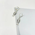 Fishbone pendant necklace and earrings set with adjustable length retro jewellery