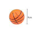 Interactive glowing dog toy ball that transforms to flying disc, shown in orange colour with 9cm diameter measurement