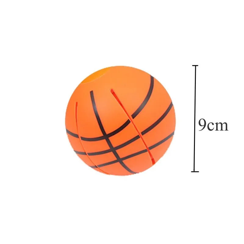 Interactive glowing dog toy ball that transforms to flying disc, shown in orange colour with 9cm diameter measurement
