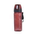Chinese style sports water bottle with removable tea infuser compartment in blue, red, black or grey.