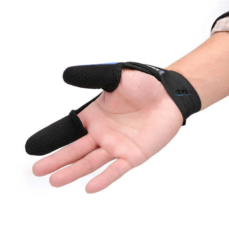 Single two-finger fishing glove with diving cloth back and microfiber palm, shown in a choice of colours.