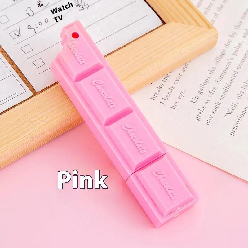Chocolate cartoon ballpoint pen with 0.5mm tip in pink, beige, or brown refill colour.