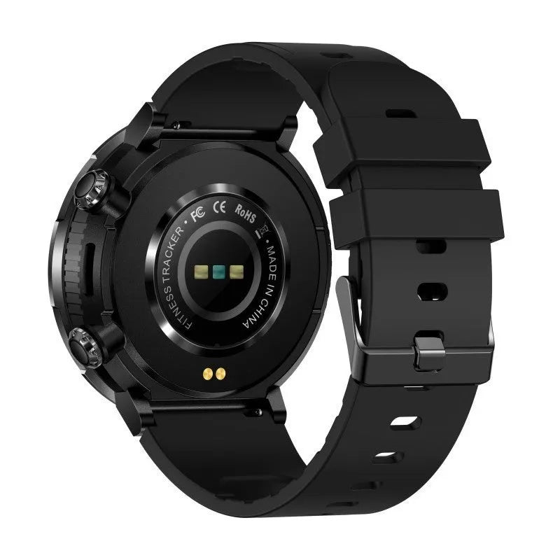 T30 Smart Watch with black silicone strap showing time display on 52mm screen.