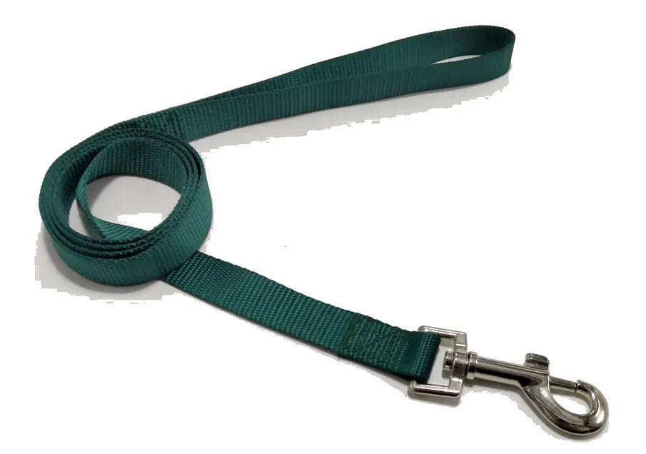 Solid colour dog lead rope in hand-holding loop design with various colour options displayed
