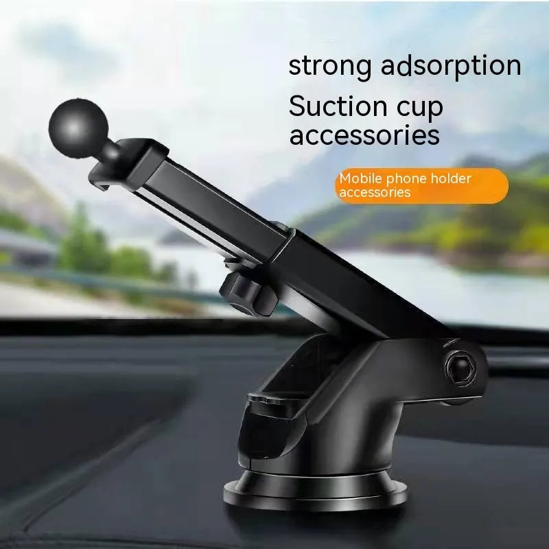 Silver car mobile phone holder with 15W wireless charging and electric clamping on a car dashboard.
