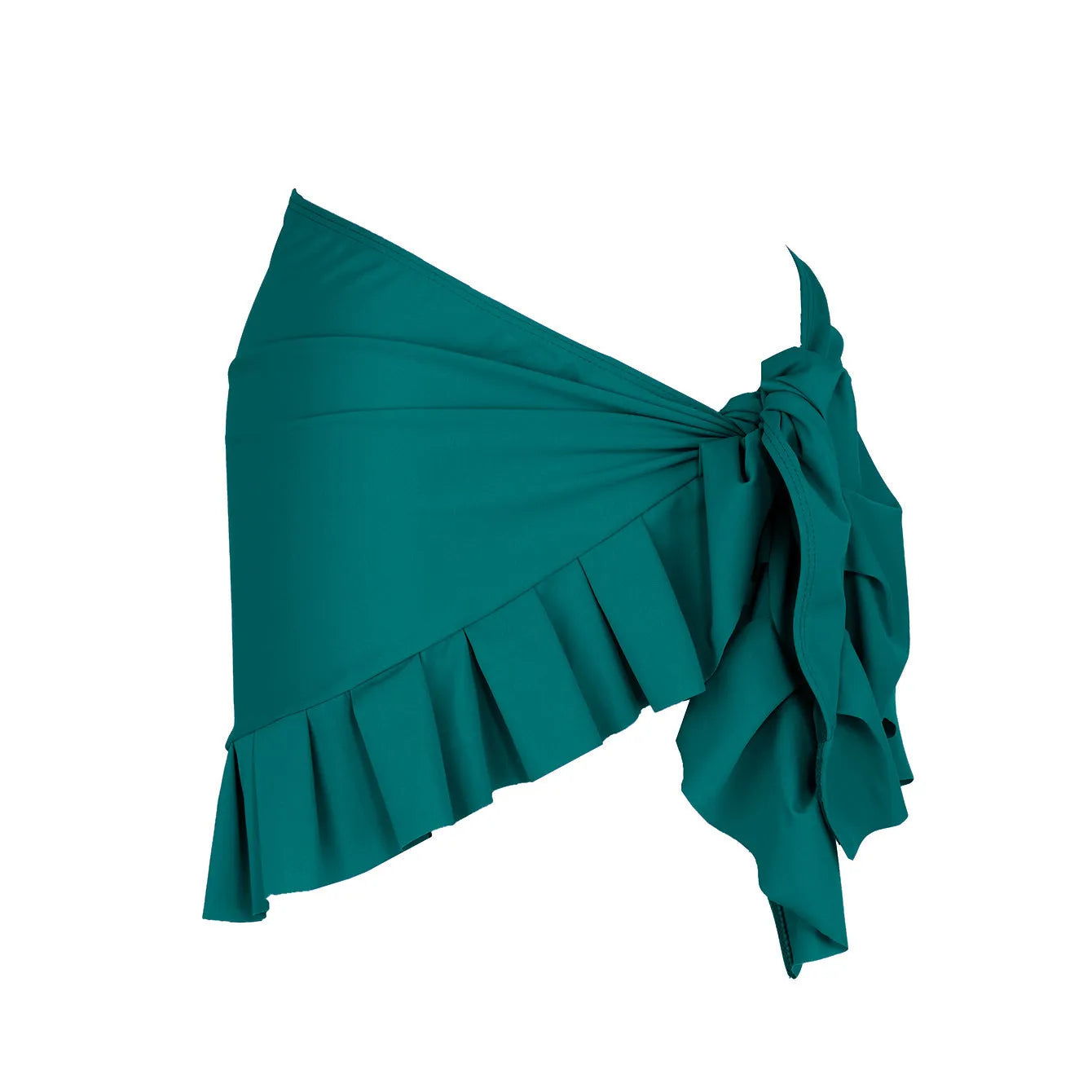Women's single-shoulder suspender one-piece swimsuit with high waist design in solid colour