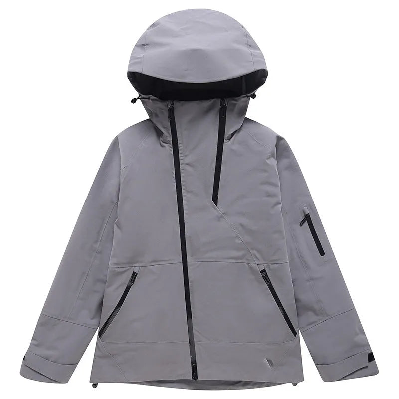 Unisex ski suit in windproof waterproof veneer fabric with double plate construction