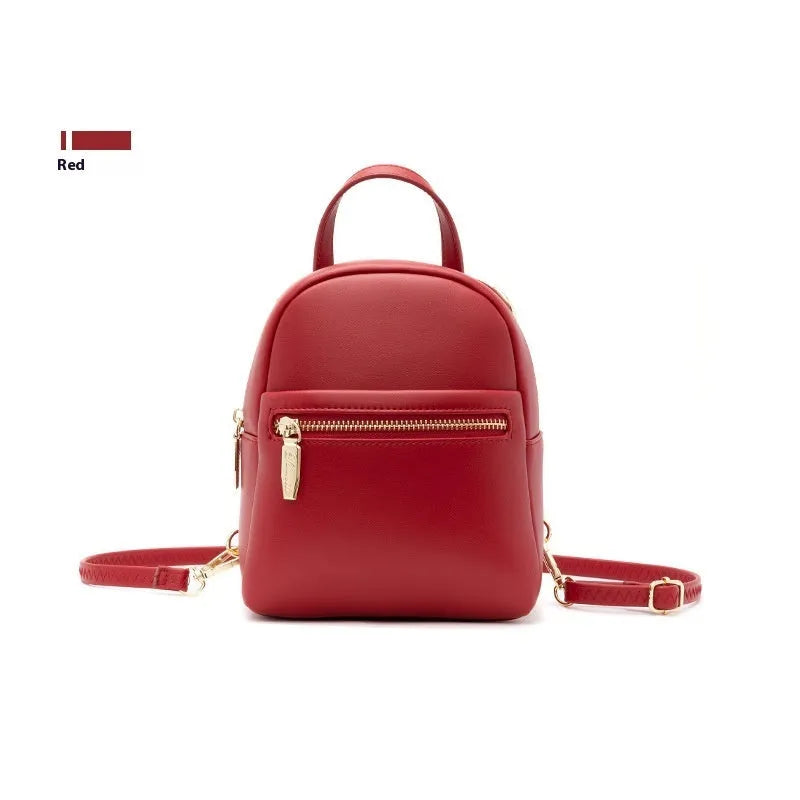 Soft PU mini backpack in street-trend style, shown in one of six available colours.