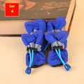 Dog shoes with soft soles in multiple colours including rose red, black, blue and monkey print designs