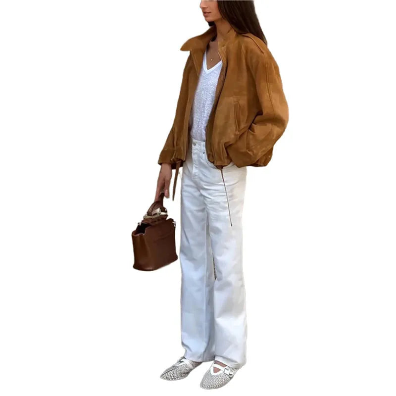 Men's loose fit retro polyester jacket in solid colour with long sleeves