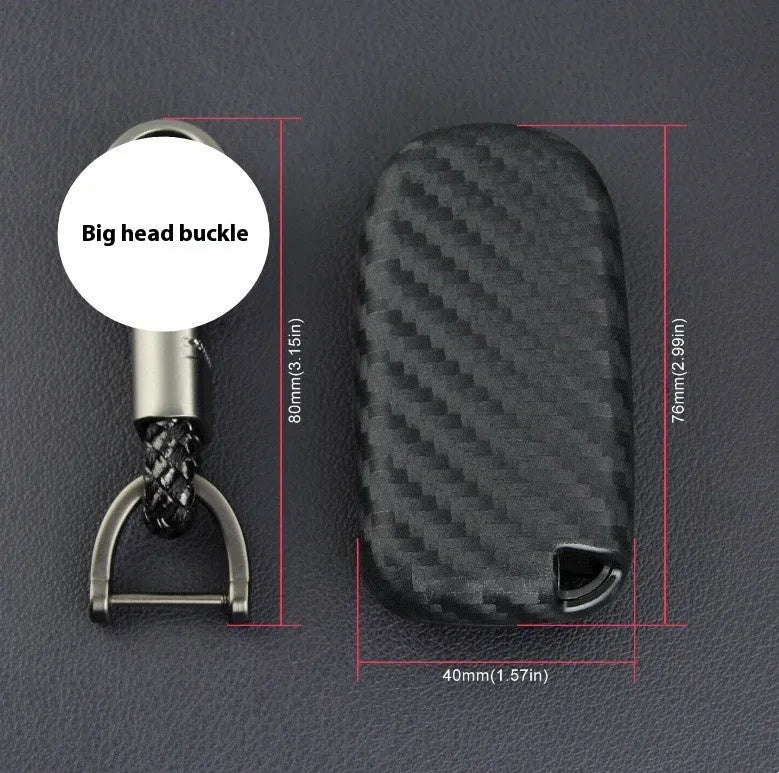 Silicone car key case with carbon fibre design for Dodge Chrysler Fiat remote keys
