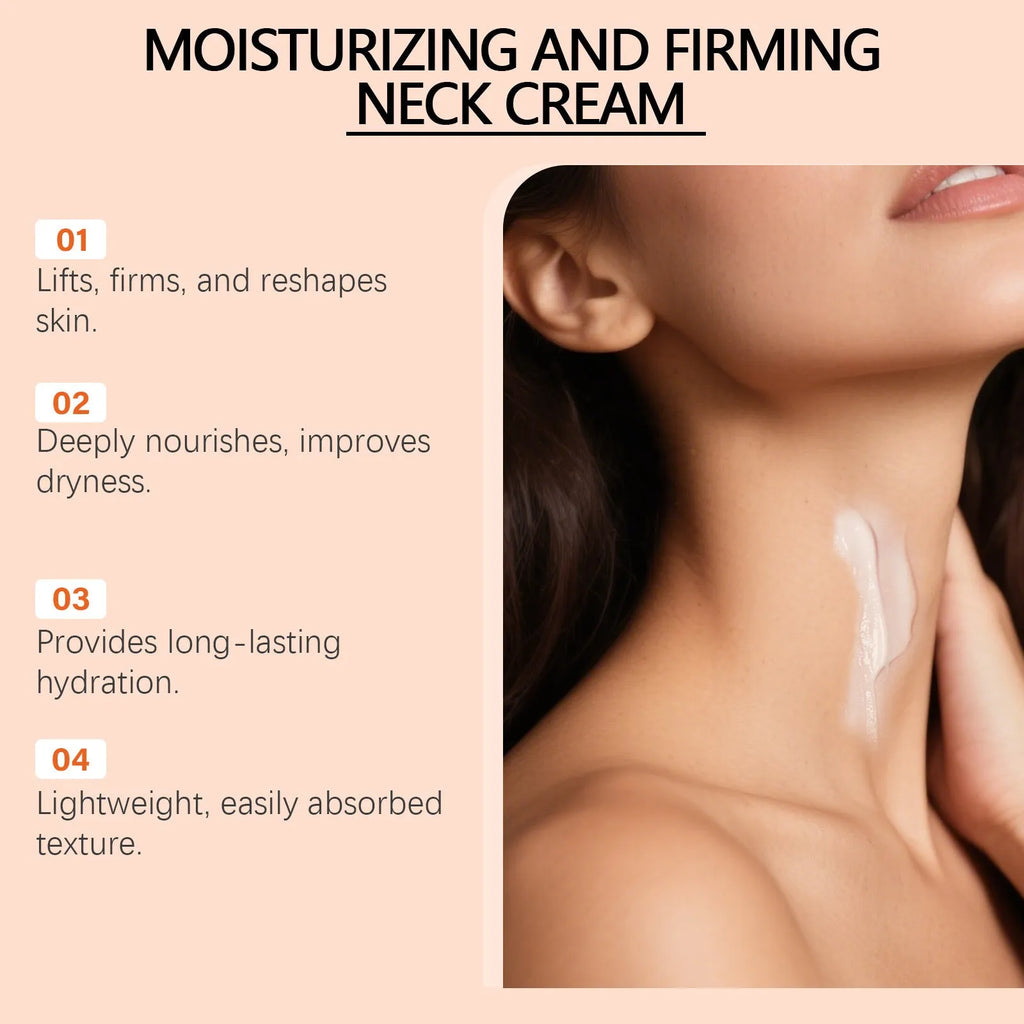 50g moisturising neck cream in 6.3cm compact packaging for daily neck contour care