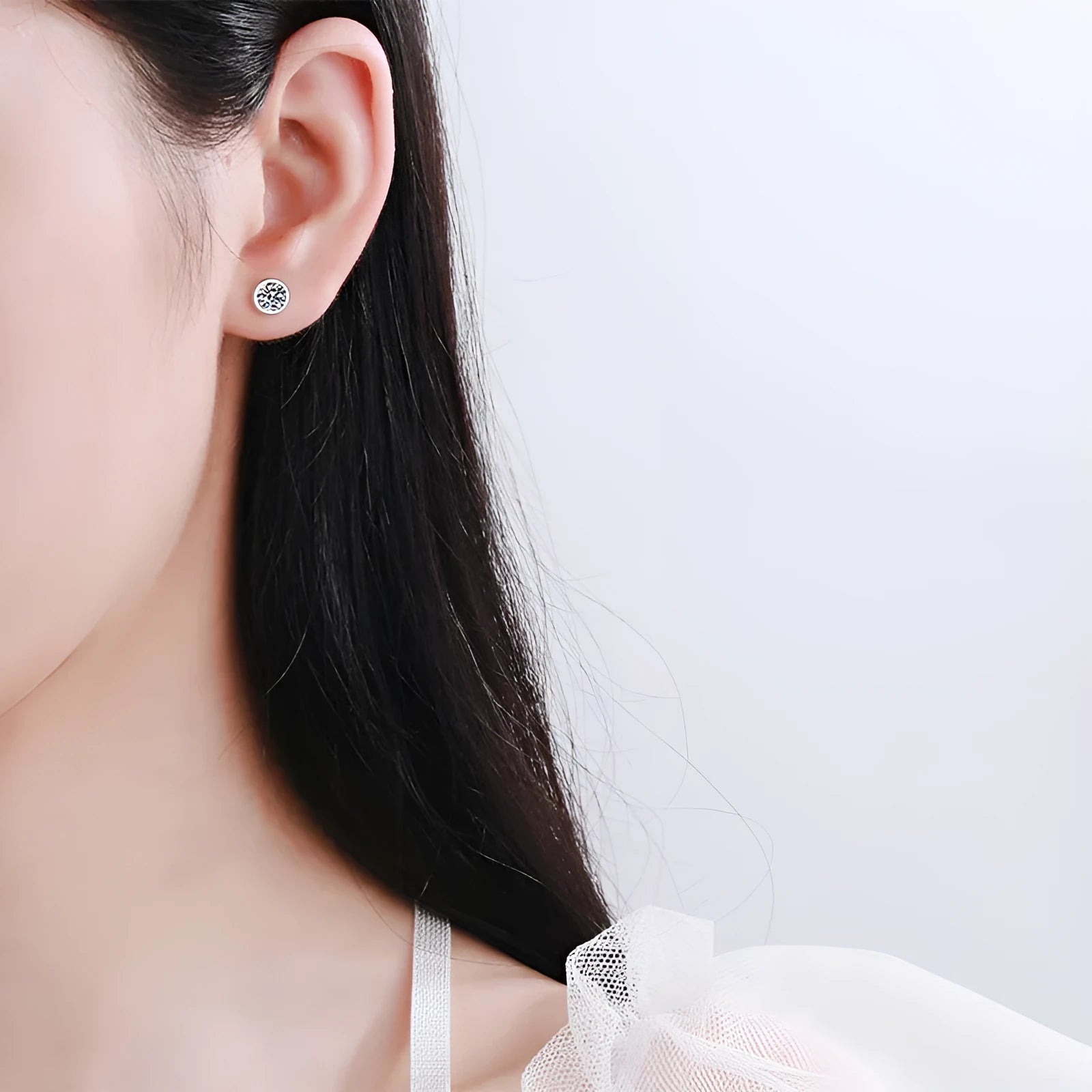 Gold geometric women's earrings with a choice of moissanite or zircon stones on a 925 silver base.